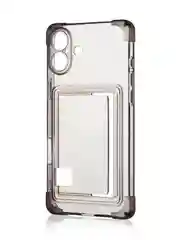 Черный чехол для Apple iPhone 16 Plus противоударный ROSCO силиконовый с карманом для карт углами