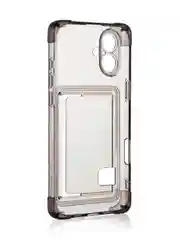 Черный чехол для Apple iPhone 16 Plus противоударный ROSCO силиконовый с карманом для карт углами