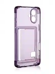 Фиолетовый чехол для Apple iPhone 16 Plus противоударный ROSCO силиконовый с карманом для карт углами