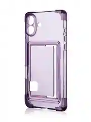 Фиолетовый чехол для Apple iPhone 16 Plus противоударный ROSCO силиконовый с карманом для карт углами