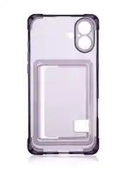Фиолетовый чехол для Apple iPhone 16 Plus противоударный ROSCO силиконовый с карманом для карт углами