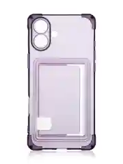 Фиолетовый чехол для Apple iPhone 16 Plus противоударный ROSCO силиконовый с карманом для карт углами