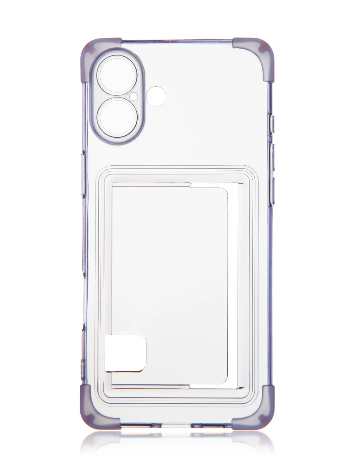 Лавандовый чехол для Apple iPhone 16 Plus противоударный ROSCO силиконовый с карманом для карт углами
