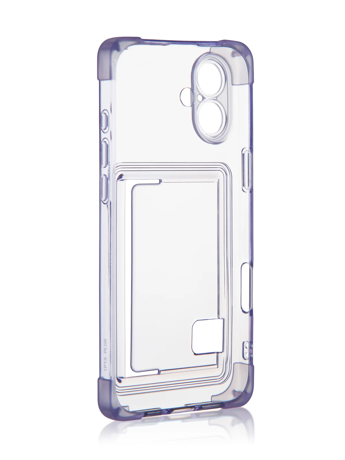 Лавандовый чехол для Apple iPhone 16 Plus противоударный ROSCO силиконовый с карманом для карт углами