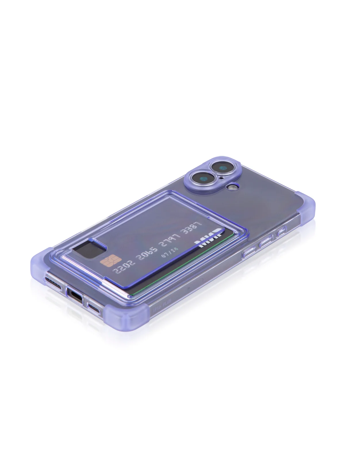 Лавандовый чехол для Apple iPhone 16 Plus противоударный ROSCO силиконовый с карманом для карт углами