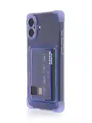 Лавандовый чехол для Apple iPhone 16 Plus противоударный ROSCO силиконовый с карманом для карт углами
