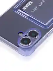 Лавандовый чехол для Apple iPhone 16 Plus противоударный ROSCO силиконовый с карманом для карт углами