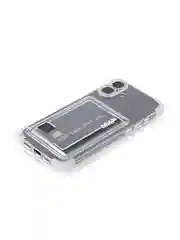 Прозрачный чехол для Apple iPhone 16 Plus противоударный ROSCO силиконовый с карманом для карт углами