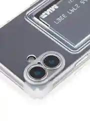 Прозрачный чехол для Apple iPhone 16 Plus противоударный ROSCO силиконовый с карманом для карт углами