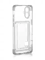 Прозрачный чехол для Apple iPhone 16 Plus противоударный ROSCO силиконовый с карманом для карт углами