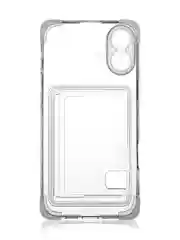 Прозрачный чехол для Apple iPhone 16 Plus противоударный ROSCO силиконовый с карманом для карт углами