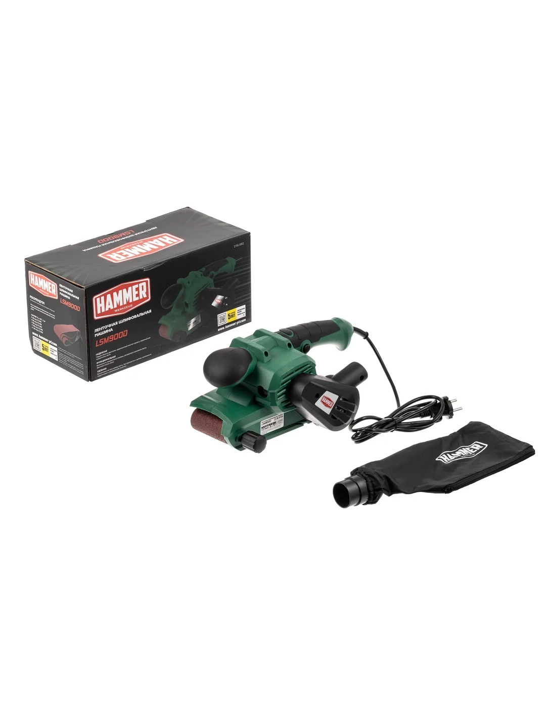 Шлиф.машинка ленточная Hammer LSM900D 900Вт 290м/мин лента 457x75мм