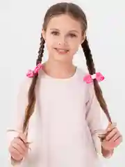 Розовый бантики для волос детские на резинке