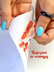 Алый новогодние наклейки на окно "Снегири и рябины", для декора