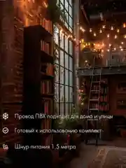 Уличная Лофт гирлянда Neon-Night, шнур 3 м, IP4410 м, 20 матовых ламп х 5 LED, 10 м