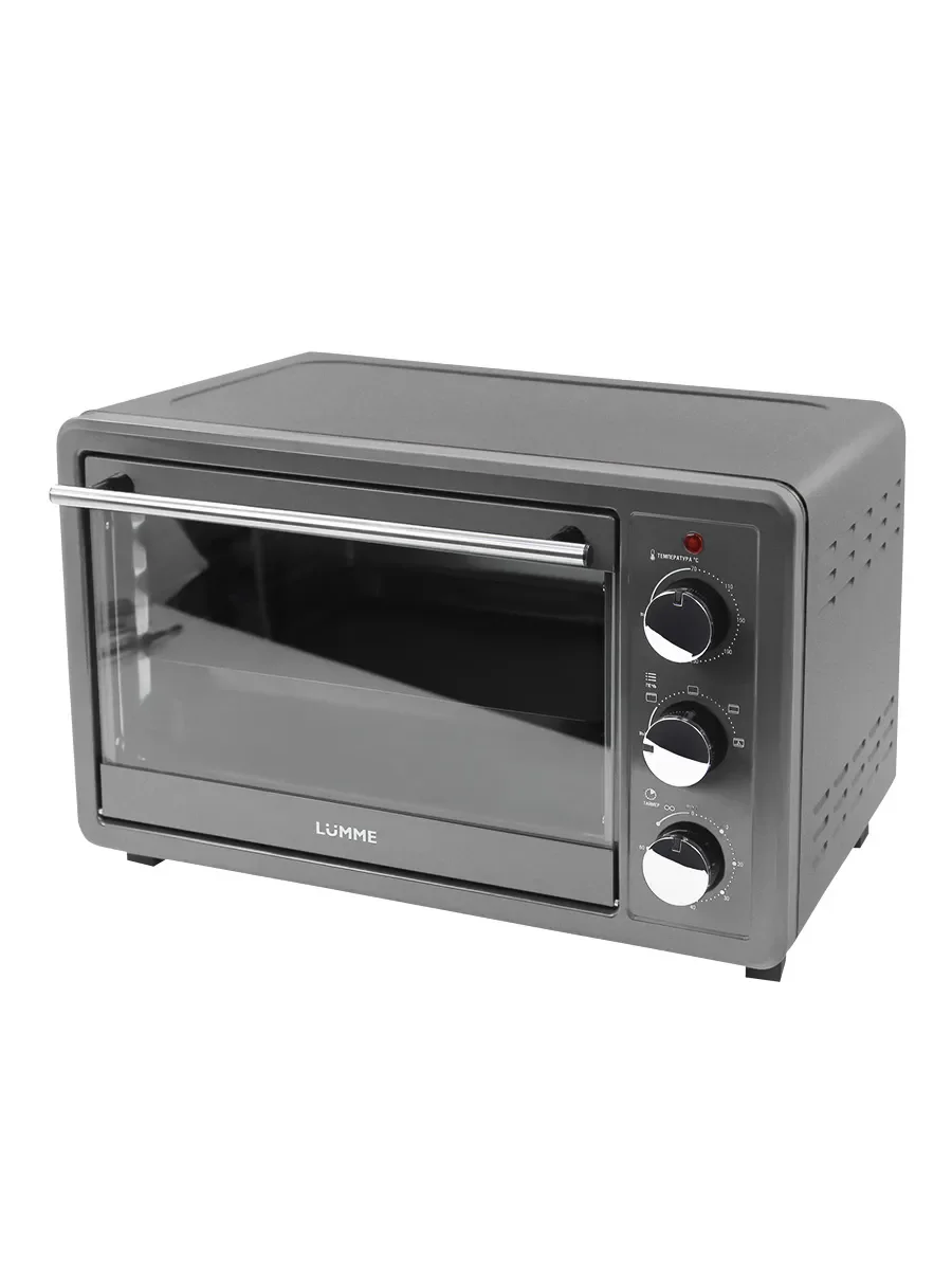 Серый духовой шкаф LUMME LU-EO1715B 1800 Вт, Объем: 30 л, Конвекция,  4 режима работы