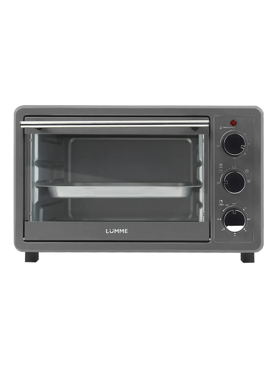 Серый духовой шкаф LUMME LU-EO1715B 1800 Вт, Объем: 30 л, Конвекция,  4 режима работы