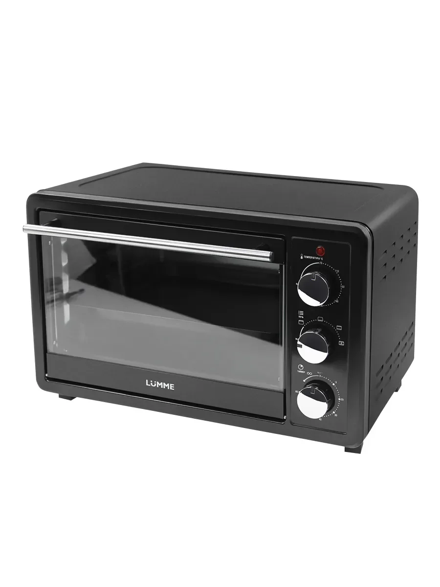 Черный духовой шкаф LUMME LU-EO1715B 1800 Вт, Объем: 30 л, Конвекция,  4 режима работы
