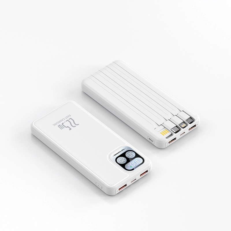 Повербанк 20000mah / Портативный внешний аккумулятор powerbank со встроенными кабелями