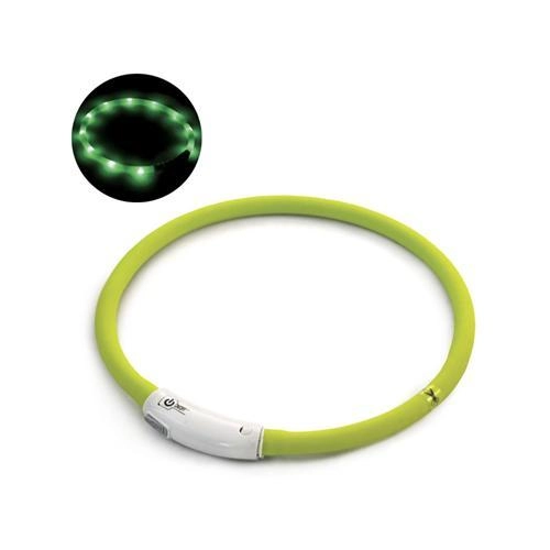 Ошейник Triol Шнурок NIGHT CITY, светодиодный, салатовый, зарядка USB, 600х10х10 мм