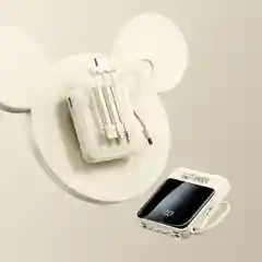 Повербанк 10000mah / Портативный внешний аккумулятор powerbank со встроенными кабелями