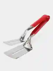 Лопатка-щипцы из нержавеющей стали 304 кухонные для рыбы и мяса с прорезиновой ручкой