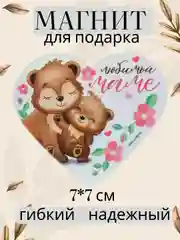 Серебряный магнит на холодильник для подарка на Новый год