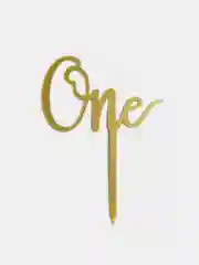 Топпер на торт "One", акрил, надпись, украшение