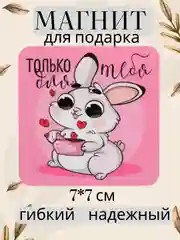 Розовый магнит на холодильник для подарка на Новый год