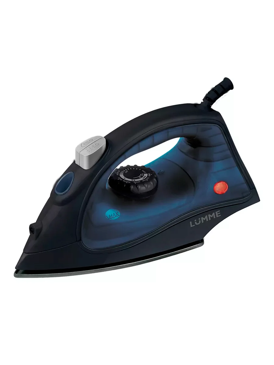 Черный утюг для одежды LUMME LU-IR1130A отпариватель, 2400Вт, тефлон, графитовый топаз