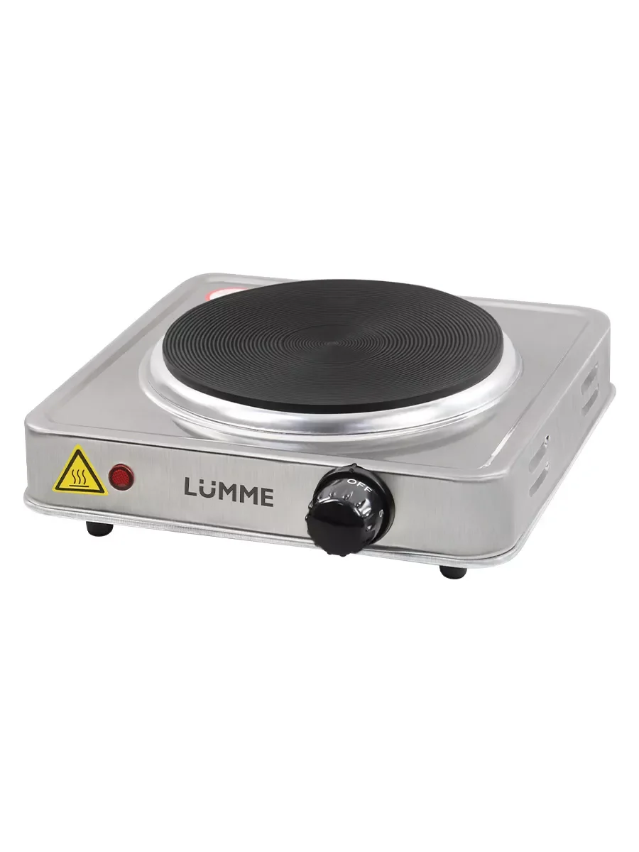 Серебряный плитка электрическая настольная LUMME LU-HP3642B, 1 конфорка - чугун
