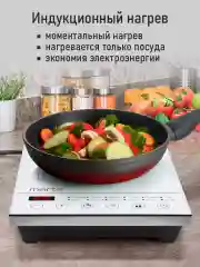 Белый электрическая индукционная безимпульсная плитка Marta MT-4216 1 конфорка 2000 Вт