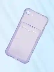 Лавандовый чехол для iPhone 7/8 Plus/XR/11/12/13/Pro/Pro Max, силиконовый, с карманом для карт