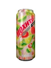 Напиток безалкогольный сильногазированный МОХИТО "Клубника", 0,45 л