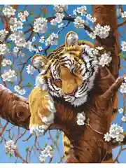 "Сонный тигр" Картина по номерам на холсте с подрамником, 40 х 50, "Art on Canvas"