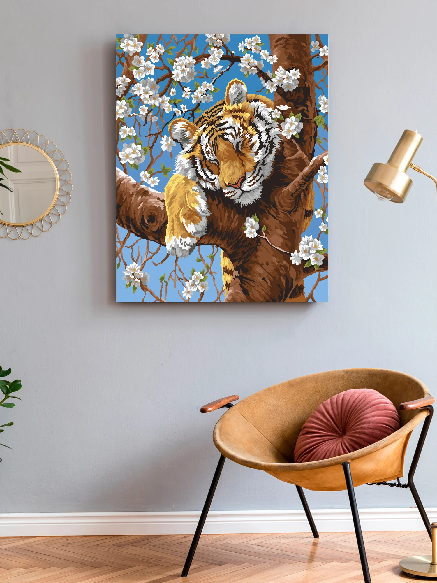 "Сонный тигр" Картина по номерам на холсте с подрамником, 40 х 50, "Art on Canvas"