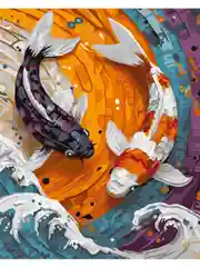 Карпы Кои Рыбы Картина по номерам на холсте с подрамником 40 х 50 "Hobby Paint"