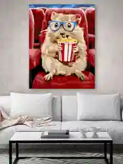 Хомяк в кино Картина по номерам на холсте с подрамником 40х50 "Hobby Paint"