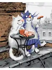 Кошачьи нежности Картина по номерам на холсте с подрамником 40х50 "Hobby Paint"