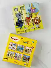 Кубики Три кота профессии 9 штук Игра Карамелька Коржик