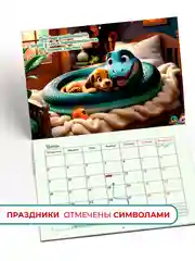Календарь 2025 настенный, перекидной, Змея с фактами про символ каждого года