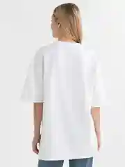 Белый футболка повышенной плотности женская oversize удлиненная