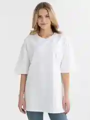 Белый футболка повышенной плотности женская oversize удлиненная