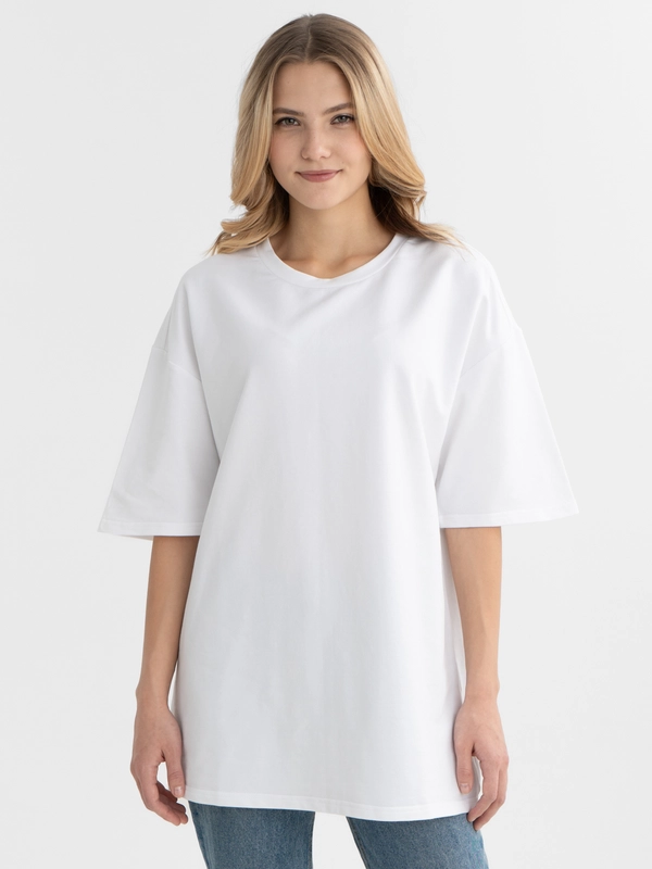 Футболка повышенной плотности женская oversize удлиненная