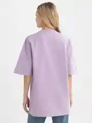 Сиреневый футболка повышенной плотности женская oversize удлиненная