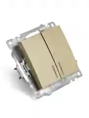 Выключатель STEKKER GLS10-7102-08, 2-клавишный c индикатором механизм, 250В/10А