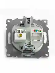 Розетка TV + компьютерная Stekker  GLS00-7106-03, RJ-45 (механизм), цвет серебро