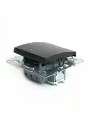Выключатель 1-клавишный, Stekker, PSW10-9101-03, c индикатором, серия Эрна, черный