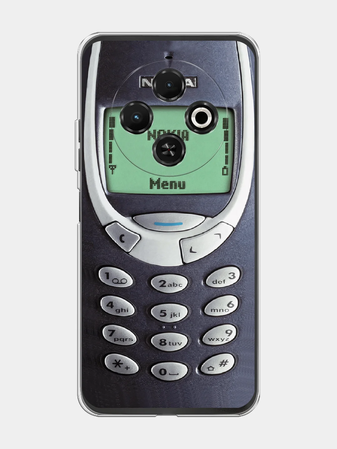 Угольный чехол на Tecno Spark 30C / Текно Спарк 30C прозрачный, с принтом, защита камеры