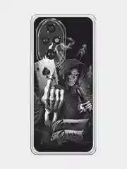 Оливковый силиконовый чехол на Honor 200 Pro / Хонор 200 Про прозрачный, с принтом, защита камеры